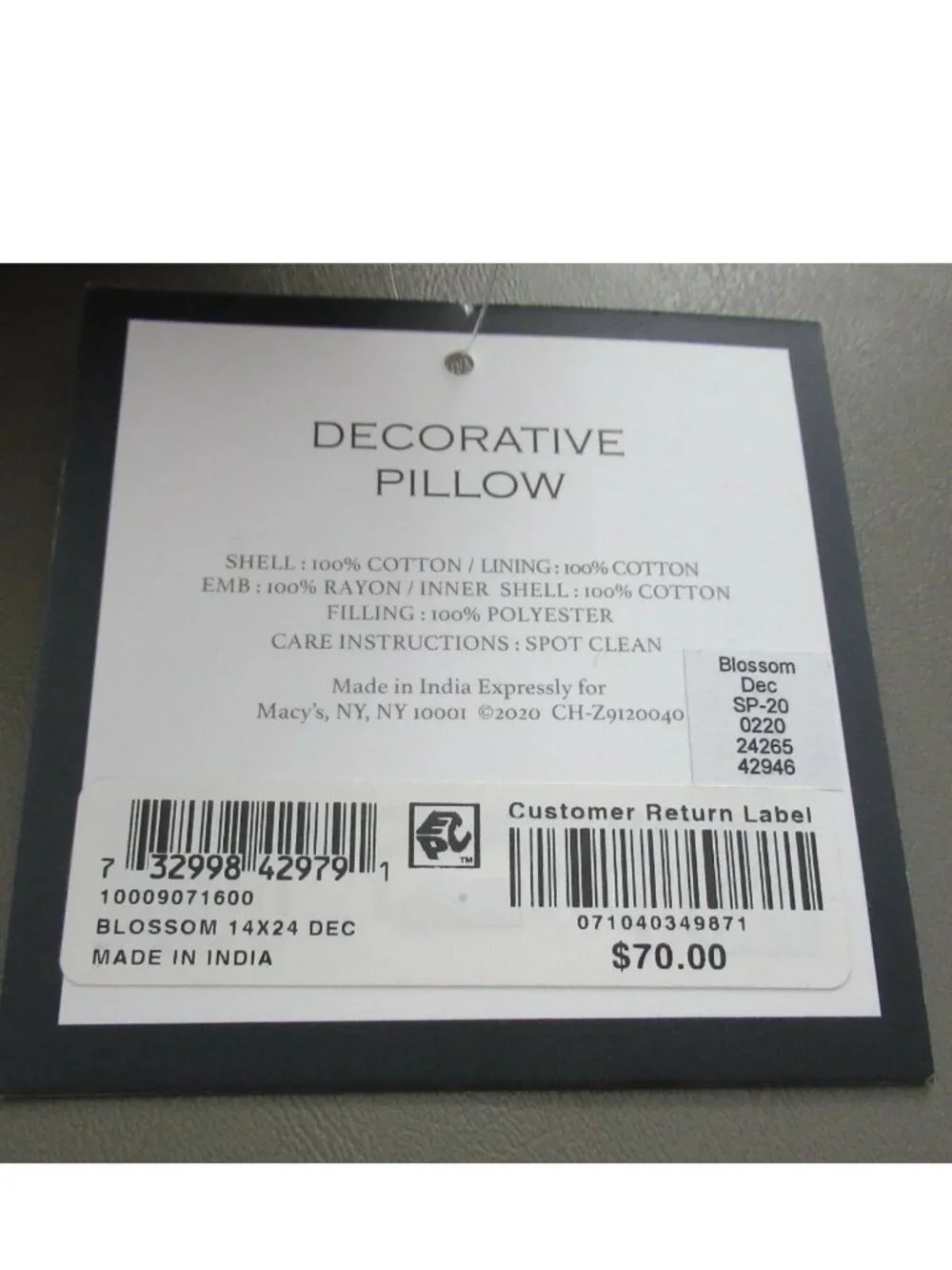 Charter Club Damask Designs Blossom 14'' X 24'' Decorative Pillow, Pink White